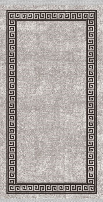Gri Siyah Çerçeveli Dijital Baskı Halı 100X200