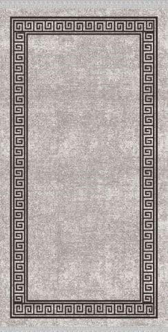 Gri Siyah Çerçeveli Dijital Baskı Halı 100X200