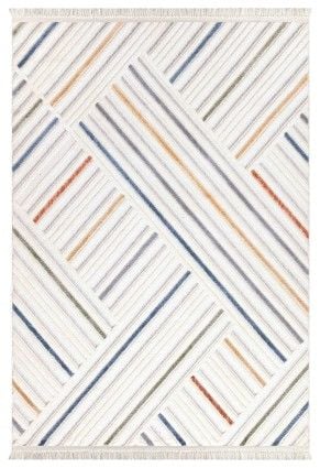 Renkli Çizgi Desenli İndia Kilim