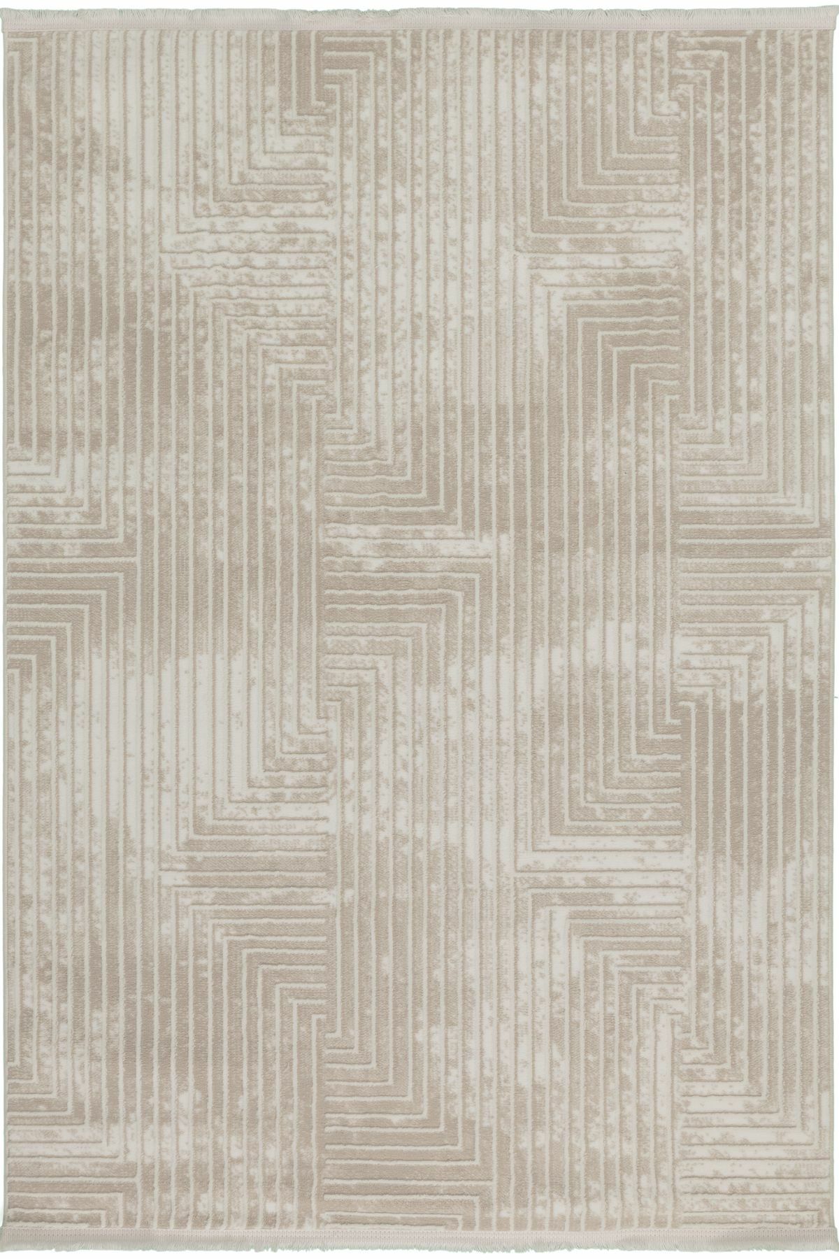 Krem, Renge Renk Geometrik Desenli Astra Halı 100X200