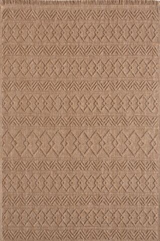 Vizon Rengi Geometrik Desenli Bravvo Kilim