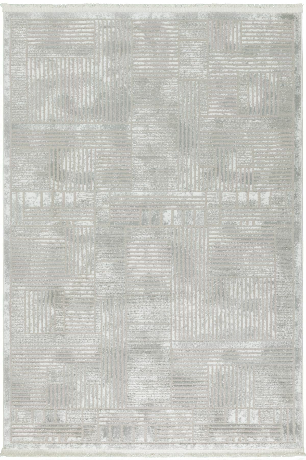 Gri Renkli, Renge Renk Çizgi Desenli Astra Halı 100X200