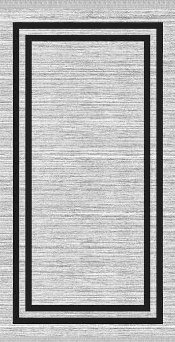 Siyah Beyaz Çerçeveli Dijital Baskı Halı