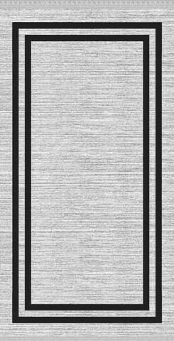 Siyah Beyaz Çerçeveli Dijital Baskı Halı