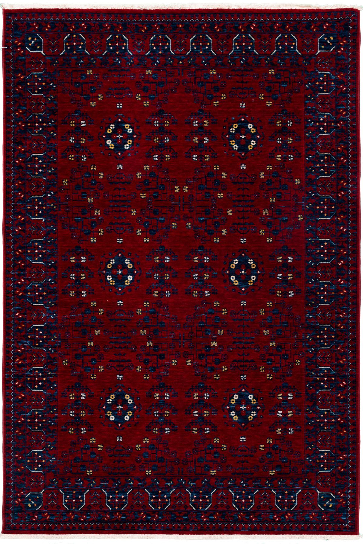 Bordolu Mavili Yün Halı