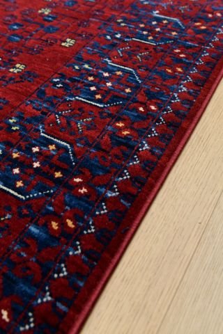 Bordolu Mavili Yün Halı