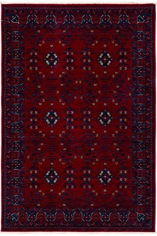 Bordolu Mavili Yün Halı