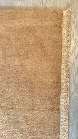 Açık Kahve/Cappicino Rengi Yumuşak Yüzeyli Puffy Kilim