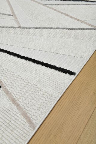 Krem Rengi Antrasit Geçişli Melrose Kilim