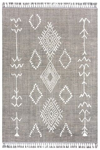 Açık Gri Renkli İskandinav Desenli History Kilim